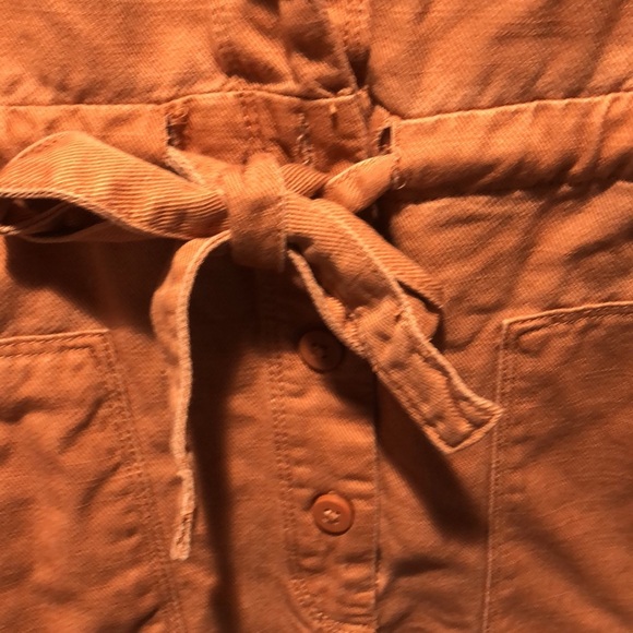 jordache shorts romper cotton and rayon copper spice color belted L - Picture 5 of 10